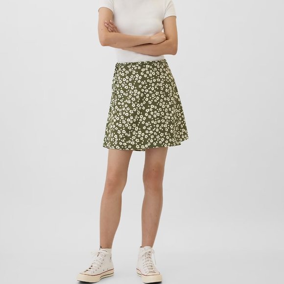 GAP Factory Olive Print Tie-Waist Mini-skirt/NWT/S - Picture 4 of 10